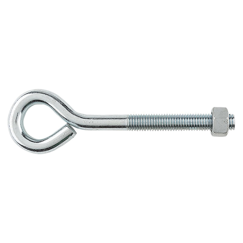 N347-674 Eye Bolt, 5/8-11 Thread, Coarse Thread, 3-3/4 in L Thread, 1-1/4 in ID Dia Eye, Steel, Zinc