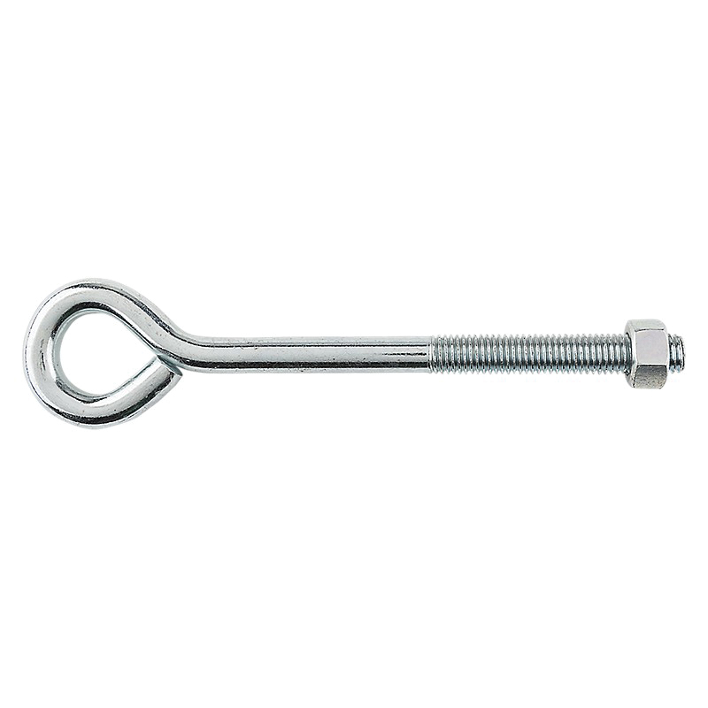 N347-682 Eye Bolt, 5/8-11 Thread, Coarse Thread, 3-3/4 in L Thread, 1-1/4 in ID Dia Eye, Steel, Zinc