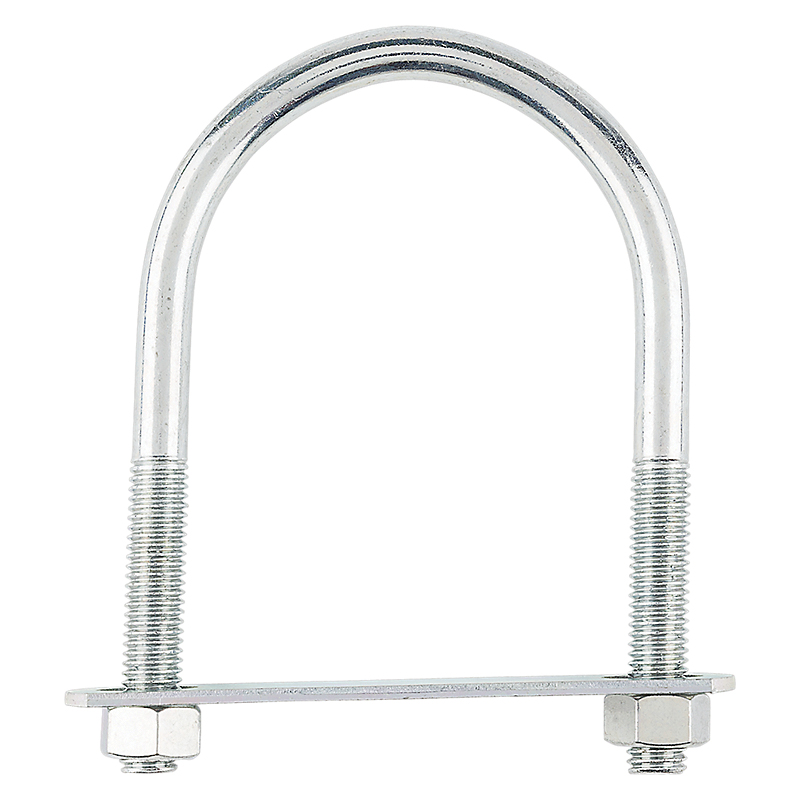 N347-815 U-Bolt, 1/2-13 Thread, 2-1/2 in L Thread, Steel, Zinc
