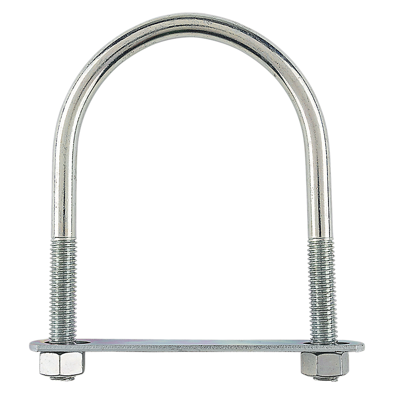 N347-823 U-Bolt, 1/2-13 Thread, 2-1/2 in L Thread, Steel, Zinc