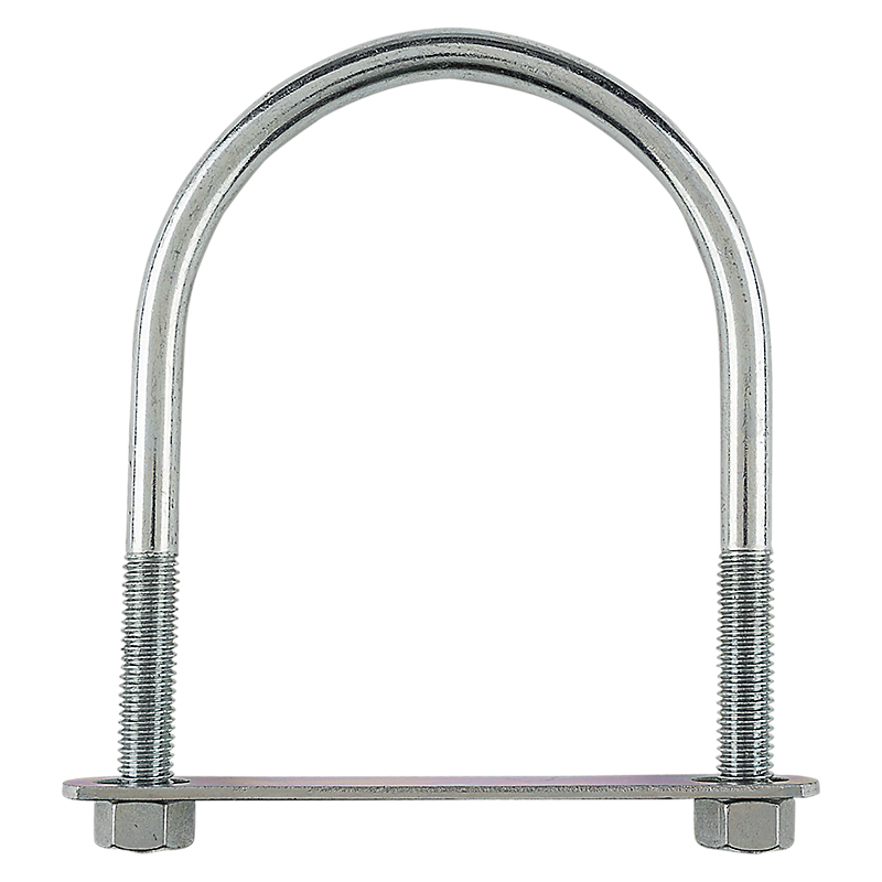 N347-831 U-Bolt, 1/2-13 Thread, 2-1/2 in L Thread, Steel, Zinc