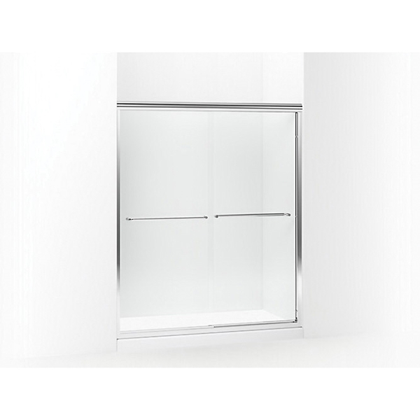 5475-59S-G05 Shower Door, Clear Glass, Tempered Glass, Frameless Frame, Aluminum Frame, Stainless Steel