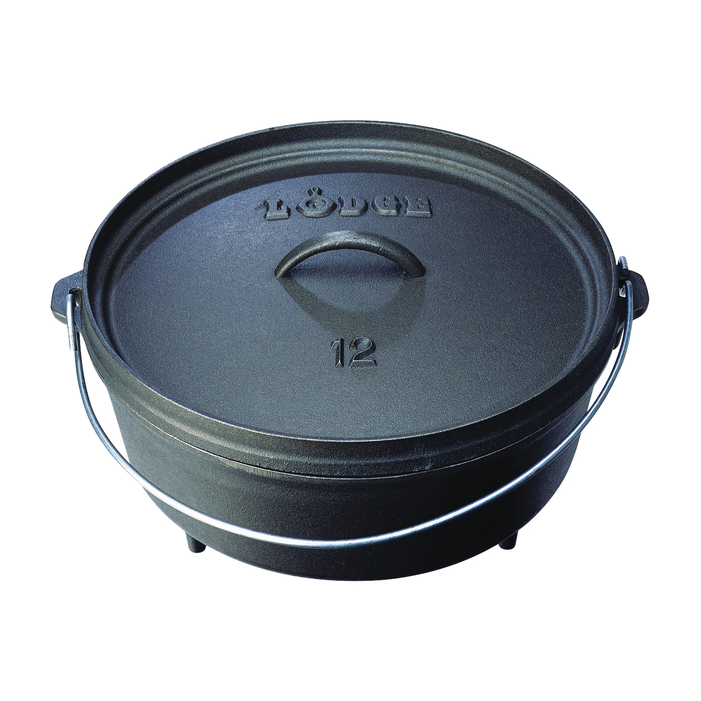 L12CO3 Camp Dutch Oven, 6 qt, Cast Iron, Black, Bail Handle