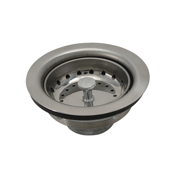 Keeney 1431SSTBX Basket Strainer with Fixed Post, 4-3/8 in Dia, Stainless Steel, Chrome