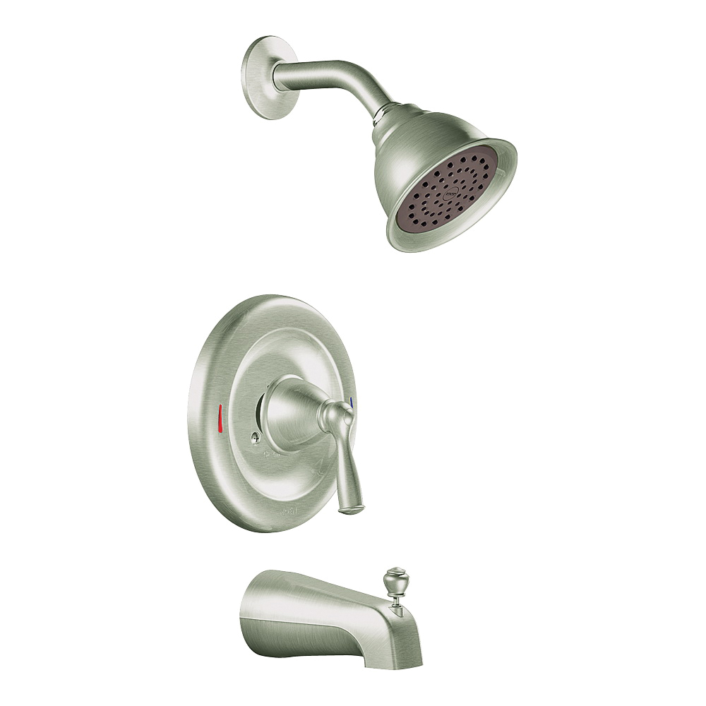 Banbury Series 82910SRN Tub and Shower Faucet, Standard Showerhead, 1.75 gpm Showerhead, 1 Spray Settings, Metal