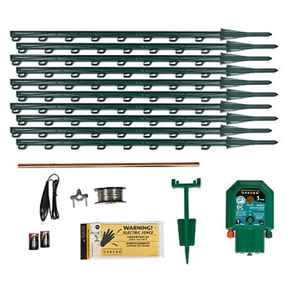 Zareba KGPDC-Z DC Garden Protector Battery-Powered Electric Fence Kit 