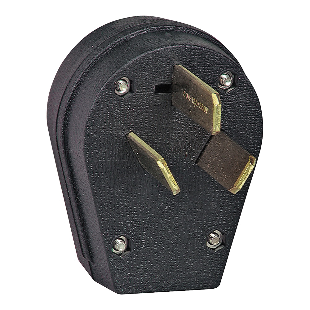 S80-SP Electrical Plug, 3-Pole, 30/50 A, 125/250 V, Screw, NEMA: NEMA 10-30P, 10-50P, Black