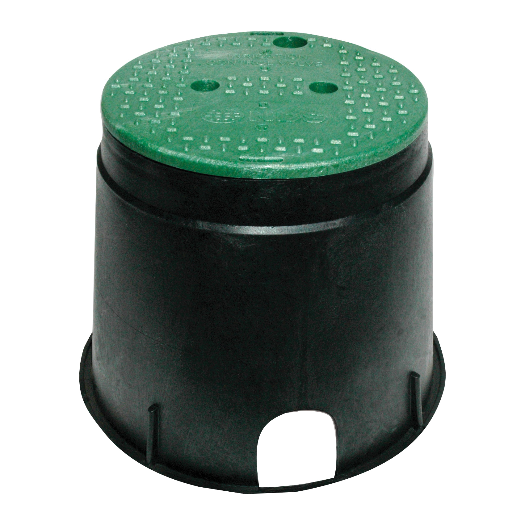 10 in. Round Standard Series Valve Box and Cover, 10 in. Height, Black Box, Green ICV Cover