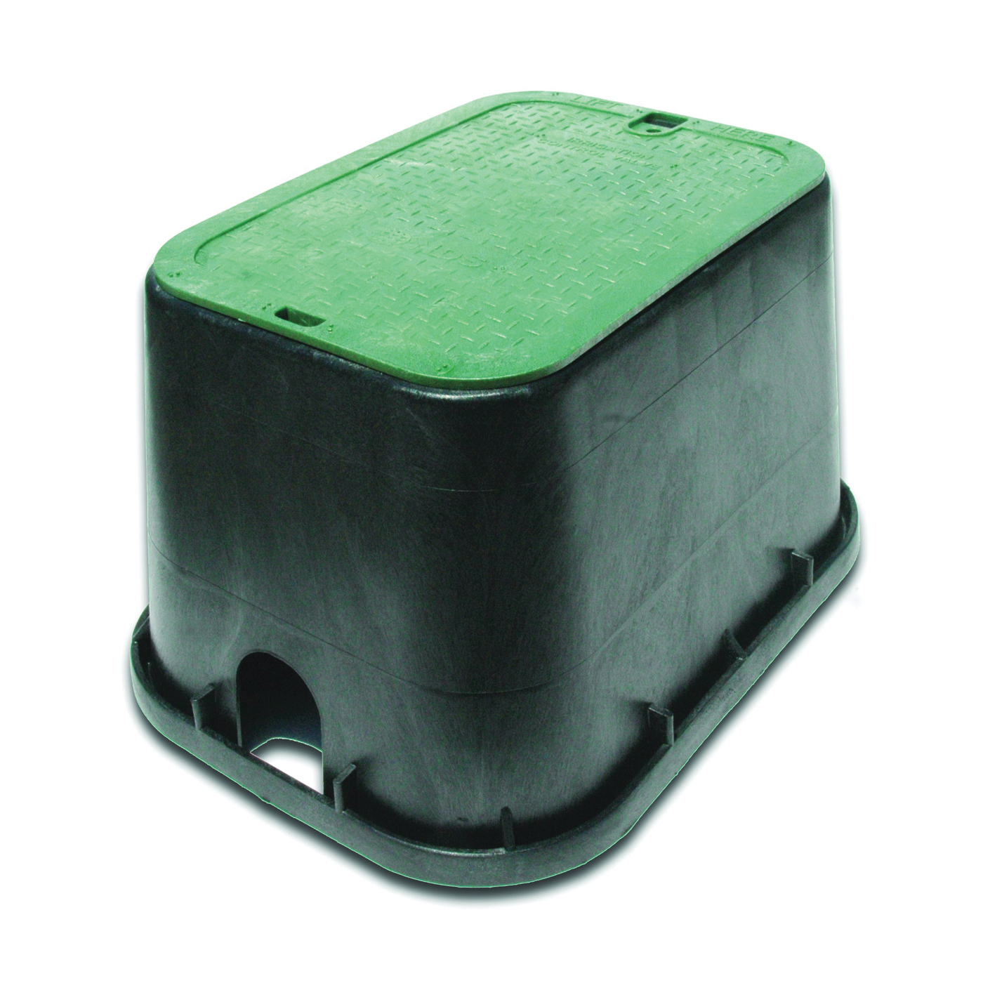 14 in. X 19 in. Rectangular Standard Series Valve Box and Cover, 12 in. Height, Black Box, Green ICV Cover