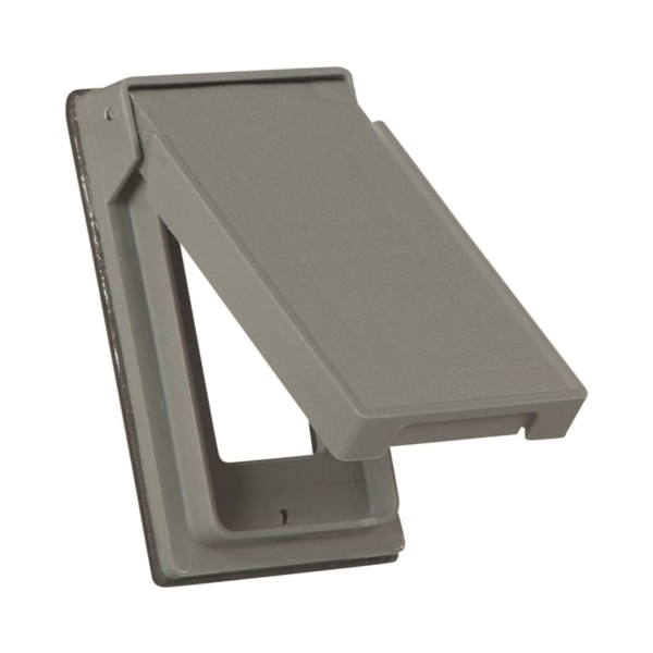 S2966 Cover, 4-3/4 in L, 2-61/64 in W, Rectangular, 1-Gang, Thermoplastic, Gray, Electro-Plated
