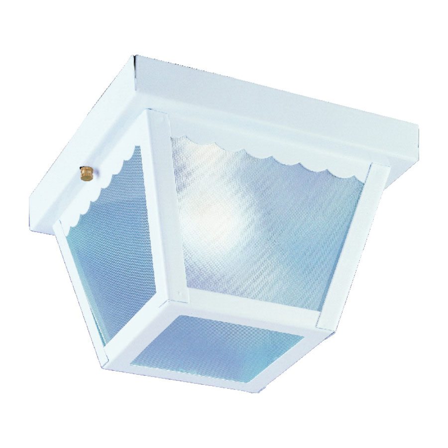 6276WH-3L Porch Light, 120 V, 60 W, Steel Fixture, White Fixture