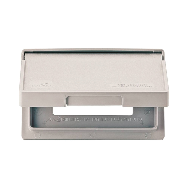 S3966 Cover, 7 in L, 4-1/2 in W, Rectangular, 1-Gang, Thermoplastic, Gray, Electro-Plated