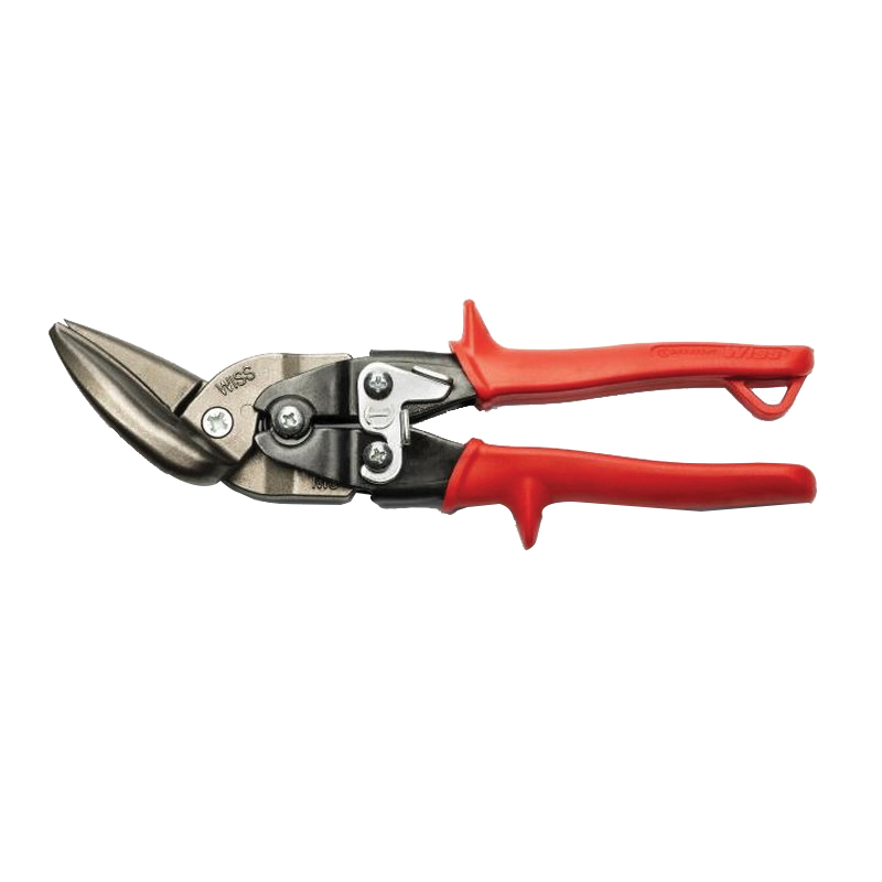 M6R Aviation Snip, 9-1/4 in OAL, 1-1/4 in L Cut, Straight Cut, Molybdenum Steel Blade, Non-Slip Grip Handle, Red Handle