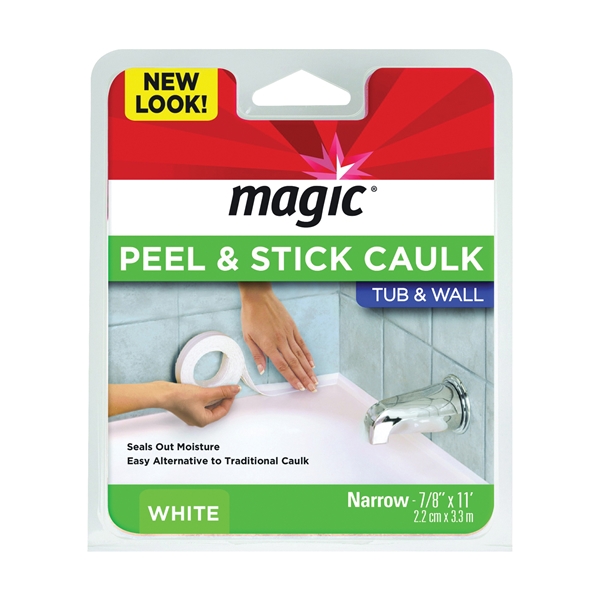 3014 Peel and Stick Caulk, Strip, 7/8 in W, 11 ft L, White