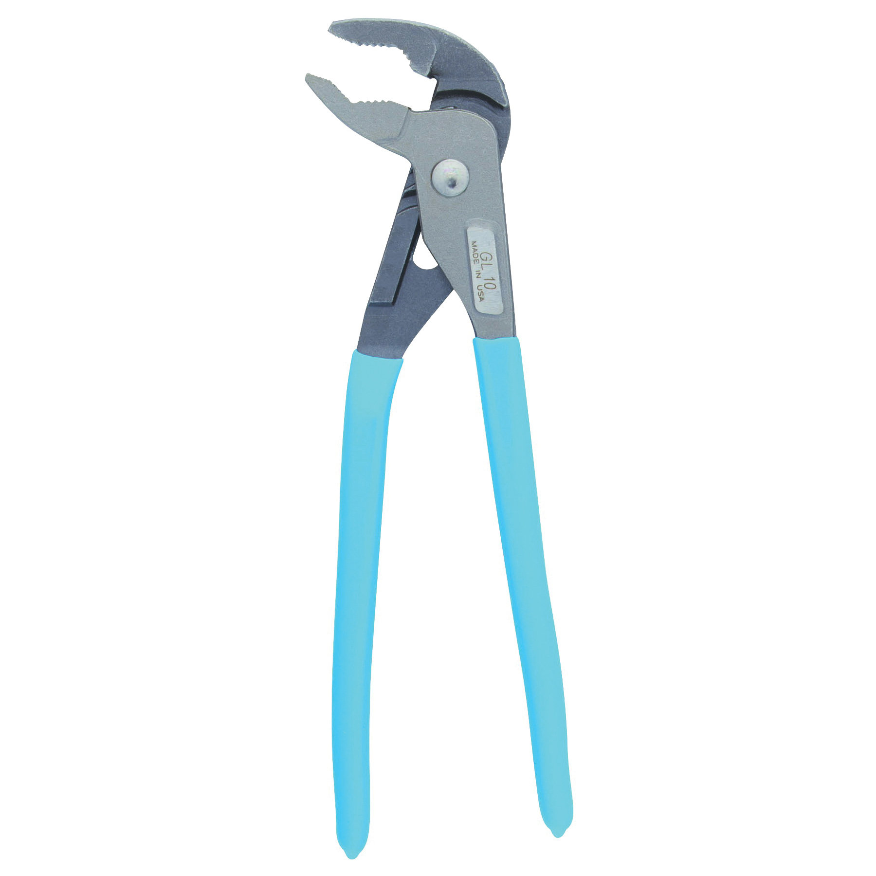 Channellock GRIPLOCK Series GL10 Tongue and Groove Plier, 9-1/2 in OAL, 1-1/4 in Jaw Opening, Blue Handle, 1.34 in L Jaw - 1