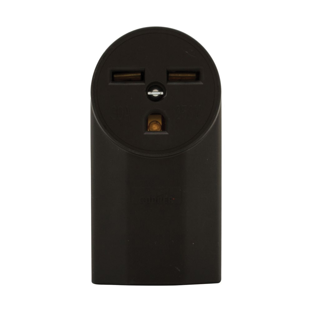 WD1232 Power Receptacle, 2-Pole, 250 V, 30 A, NEMA: NEMA 6-30R, Black