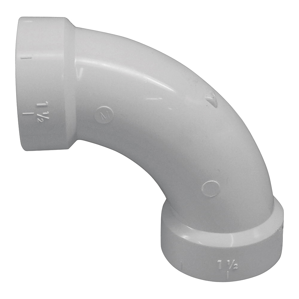 700 Series 73840 Drain Pipe Elbow, 4 in, Hub, 90 deg Angle, PVC, SCH 40 Schedule