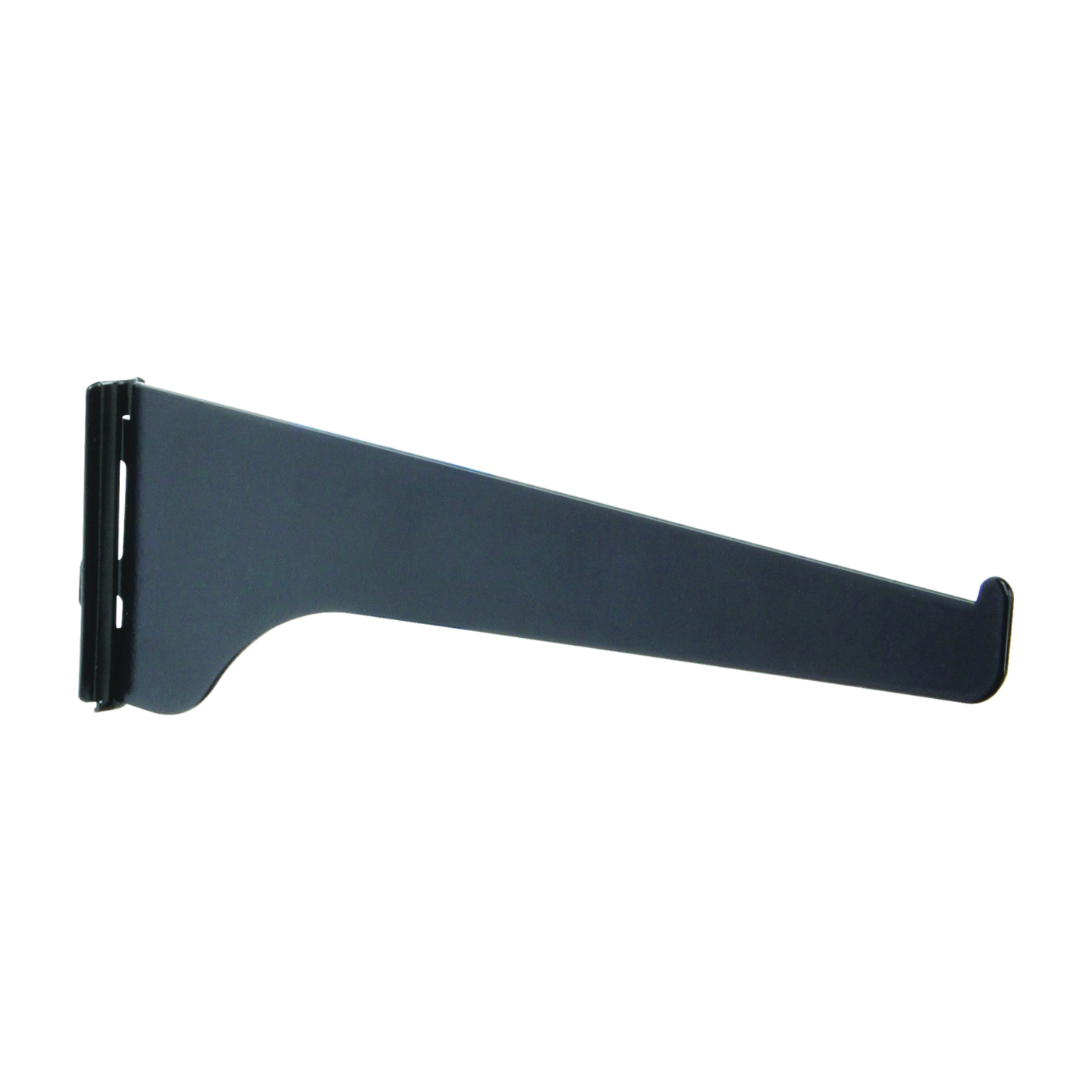 180 BLK 10 Shelf Bracket, 10 in L, Steel, Powder-Coated, Black