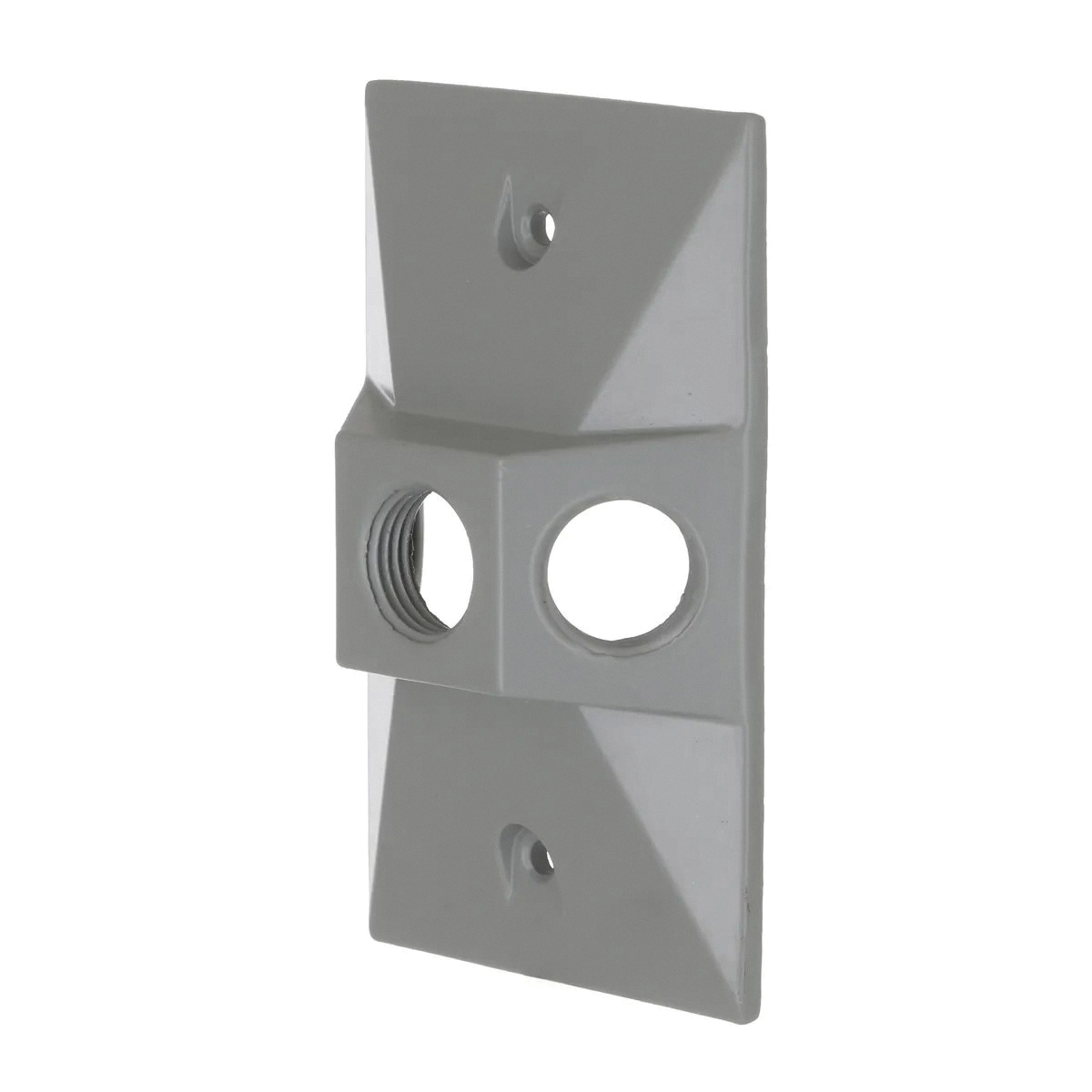 Hubbell 5189-0 Cluster Cover, 4-19/32 in L, 2-27/32 in W, Rectangular, Zinc (Metal), Gray, Powder-Coated