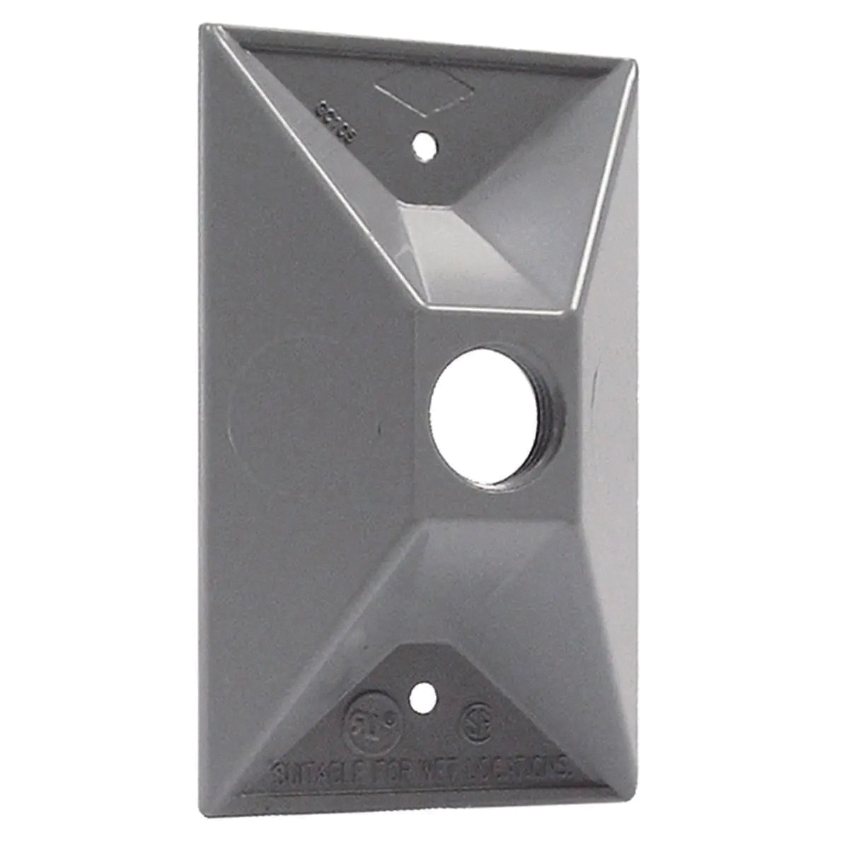 Hubbell 5186-0 Cluster Cover, 4-19/32 in L, 2-27/32 in W, Rectangular, Zinc (Metal), Gray, Powder-Coated