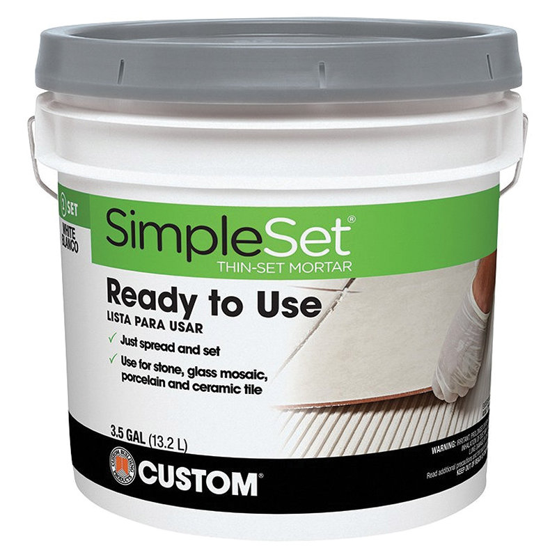 SimpleSet STTSW3 Pre-Mixed Thin-Set Mortar, White, 3.5 gal Pail