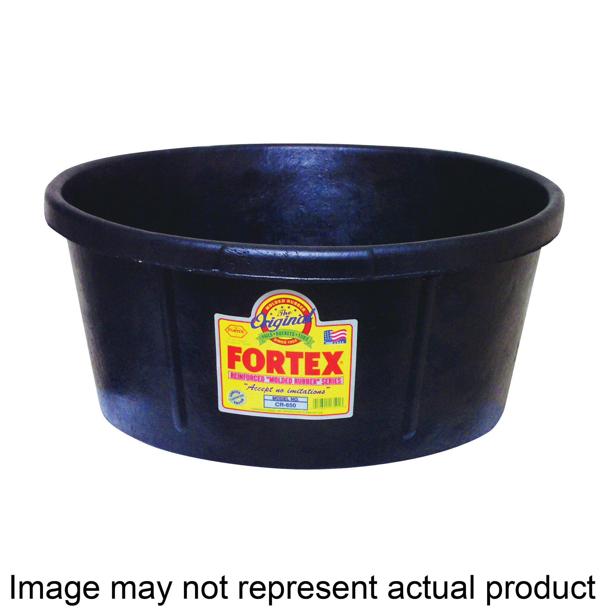 CR650 Utility Tub, 6.5 gal Volume, Rubber, Black