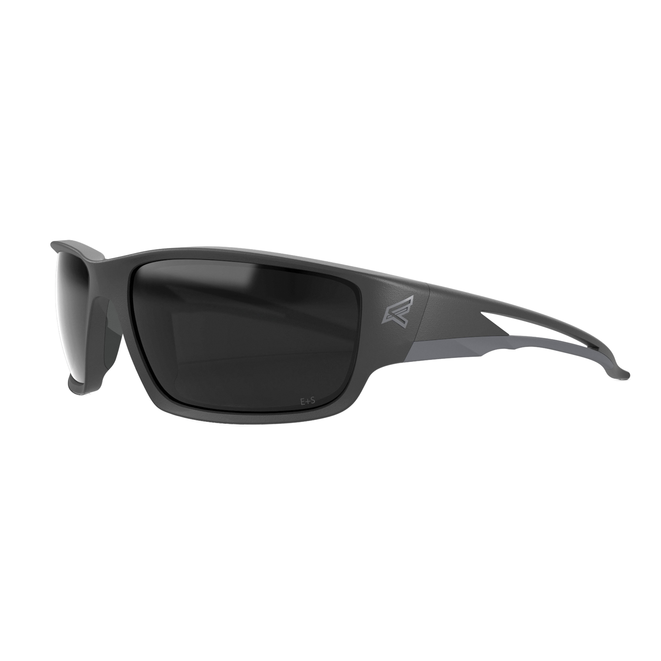 TSK236 Polarized Safety Glasses, Scratch-Resistant Lens, Smoke Lens, Matte Black Frame, Unisex, Polycarbonate Lens, Full Frame, Nylon Frame