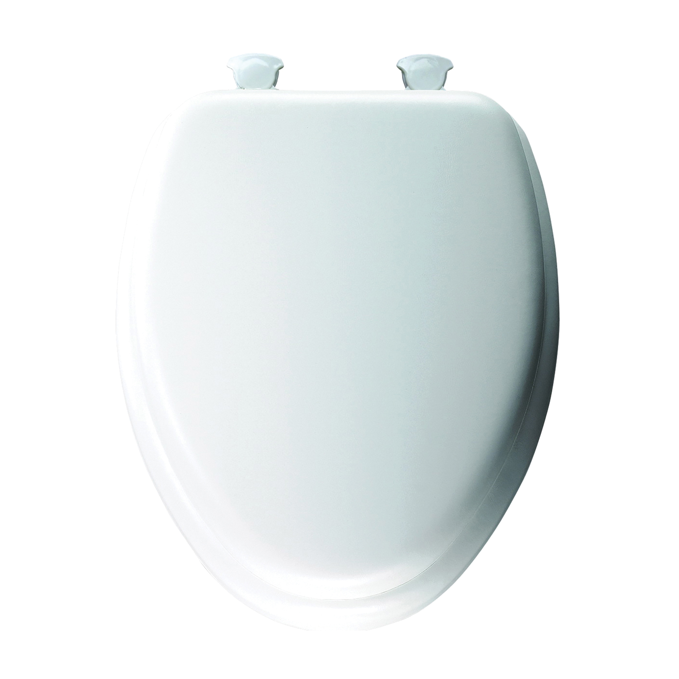 115EC-00 Toilet Seat with Cover, Elongated, Vinyl/Wood, White, Twist Hinge