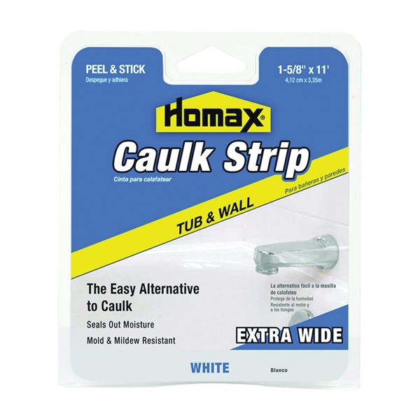 34040 Caulking Strip, White, Strip, 120 deg F, 1-5/8 in W X 11 ft L
