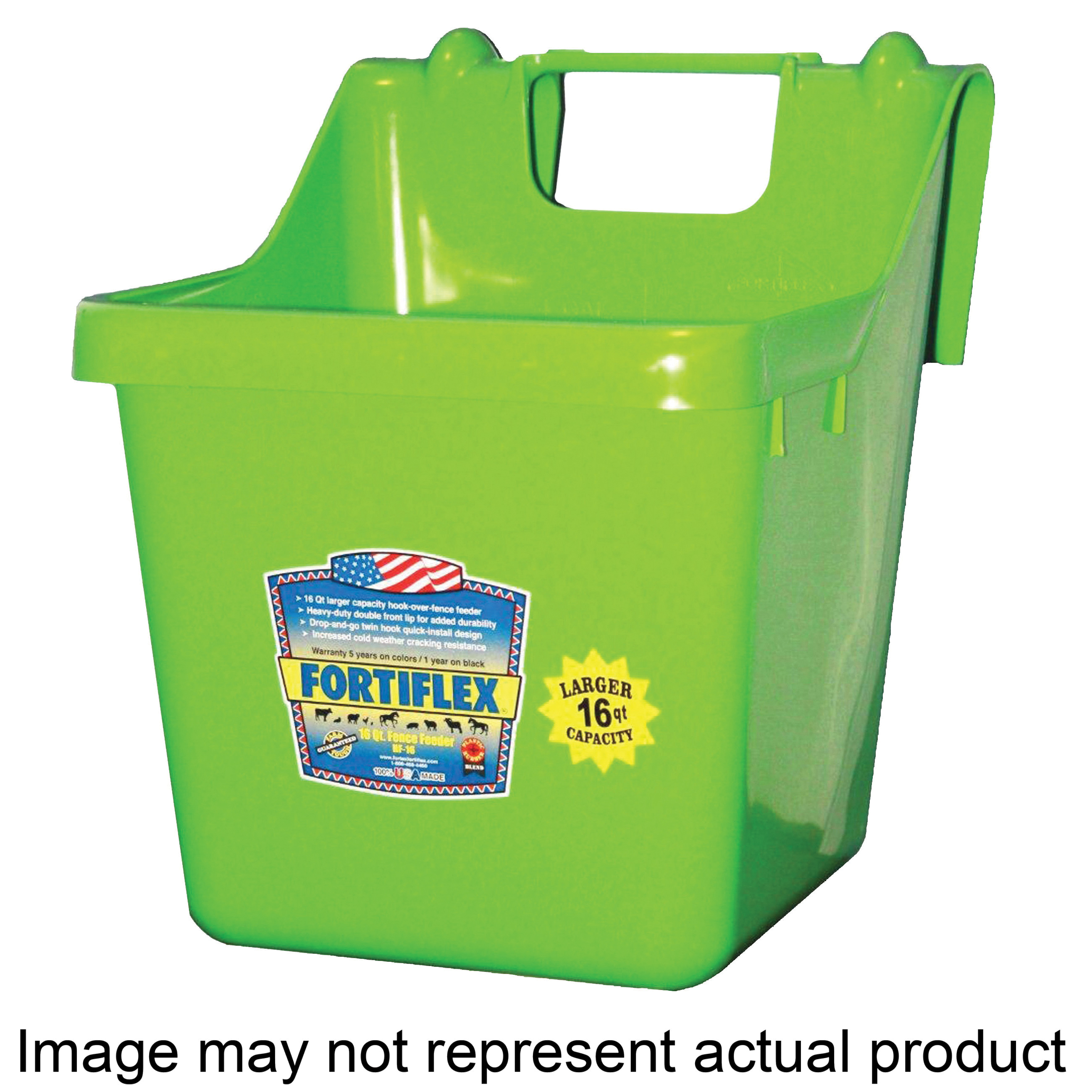 1301643 Bucket Feeder, 16 qt Volume, Fortalloy Rubber Polymer, Green