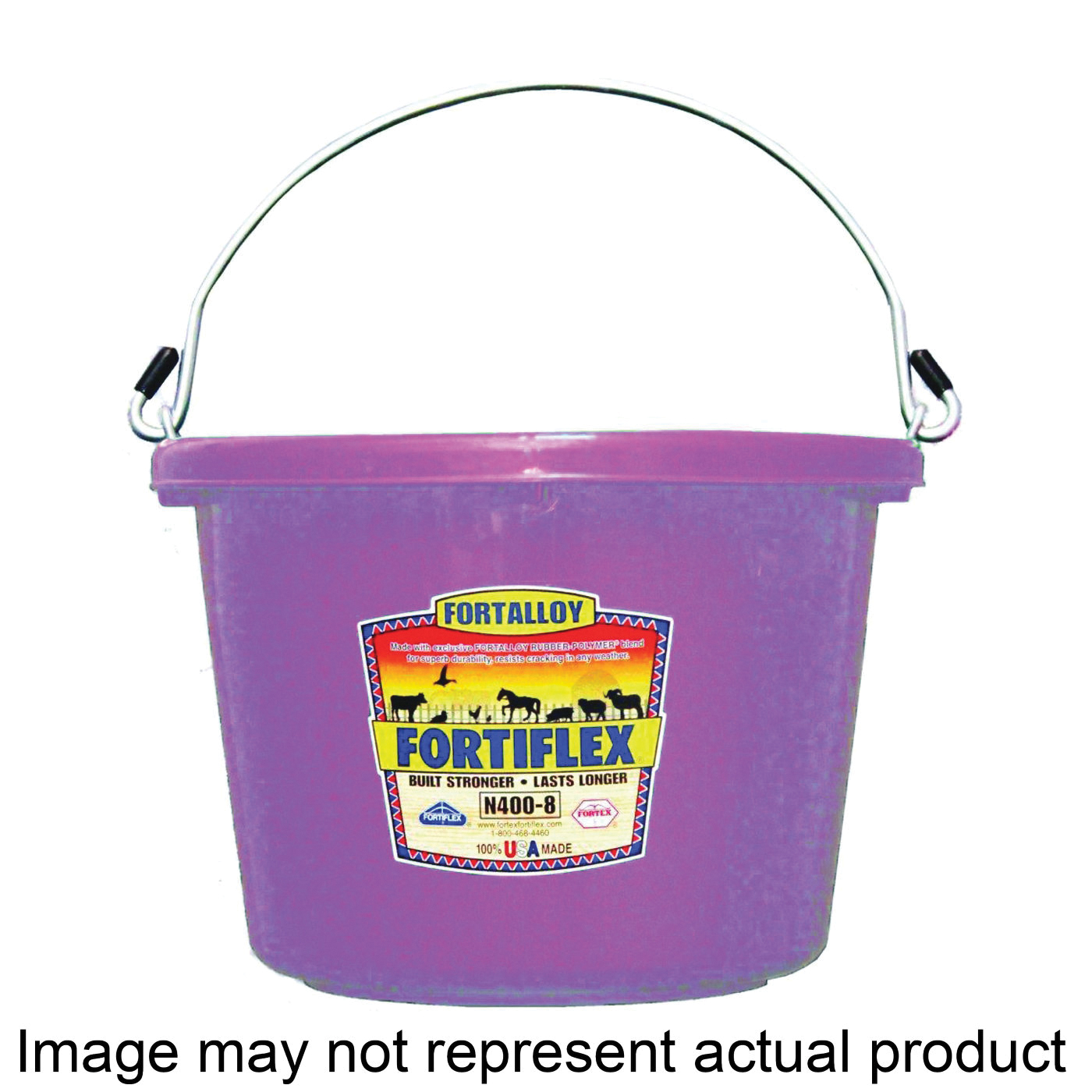 1304843 Utility Pail, 8 qt Volume, Fortalloy Rubber, Green