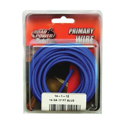 55669433/14-1-12 Electrical Wire, 14 AWG Wire, 25/60 VAC/VDC, Copper Conductor, Blue Sheath, 17 ft L