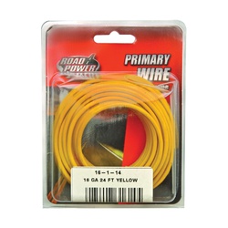 55668333/16-1-14 Electrical Wire, 16 AWG Wire, 25/60 VAC/VDC, Copper Conductor, Yellow Sheath, 24 ft L