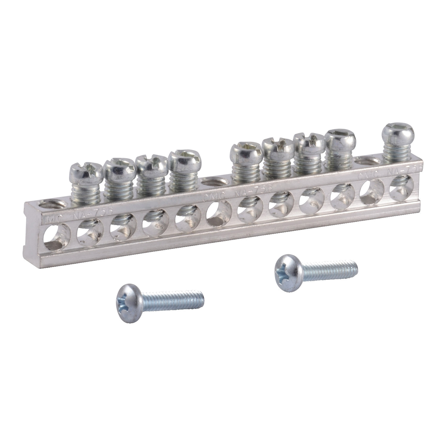 PK9GTACP Ground Bar Kit, 0.32 in L, 9-Terminal, Aluminum