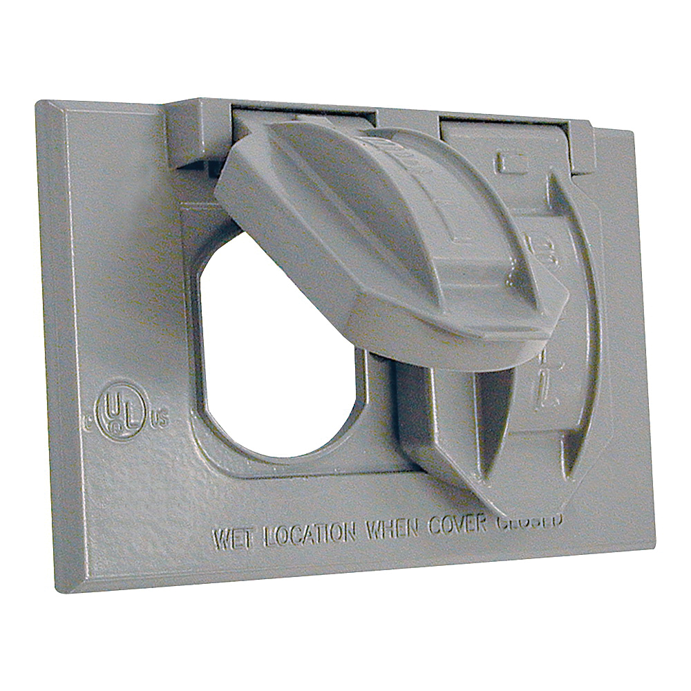 5180-0 Cover, 2-13/16 in L, 4-9/16 in W, 1-Gang, Metal, Gray, Powder-Coated