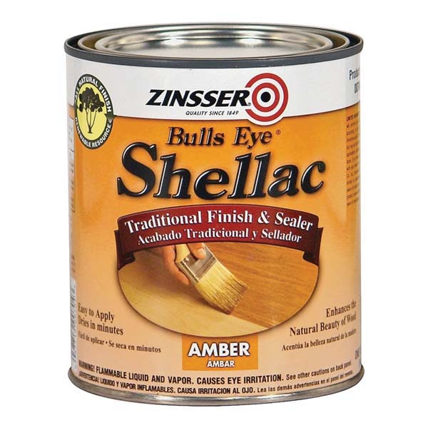 Bulls Eye 704H Shellac, Midtone, Amber, Liquid, 1 qt, Can