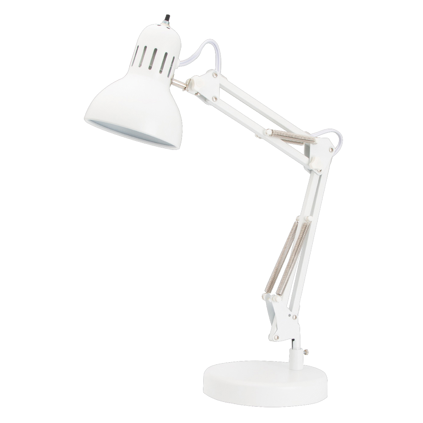 Boston Harbor TL-WK-134E-WH-3L Swing Arm Work Lamp, 120 V, 60 W, 1-Lamp, A19 or CFL Lamp, White - 1