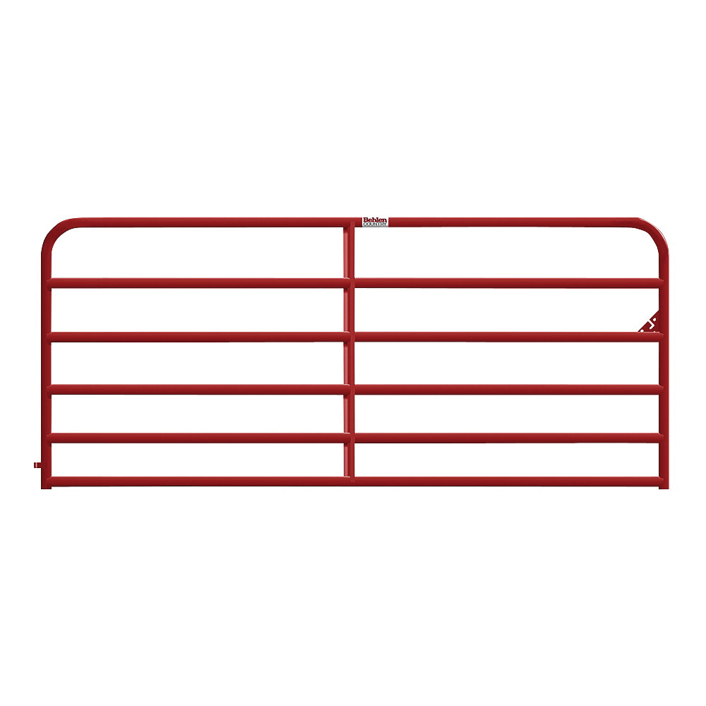 40120121 Heavy-Duty Gate, 12 ft W Gate, 50 in H Gate, 16 ga Frame Tube/Channel, Steel Frame, Red