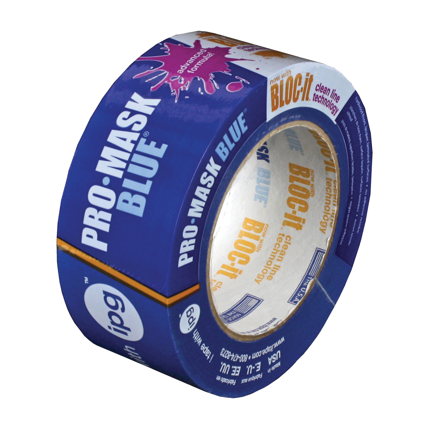 9533-2 Specialty Masking Tape, 60 yd L, 1.87 in W, Crepe Paper/Synthetic Rubber Backing, Blue