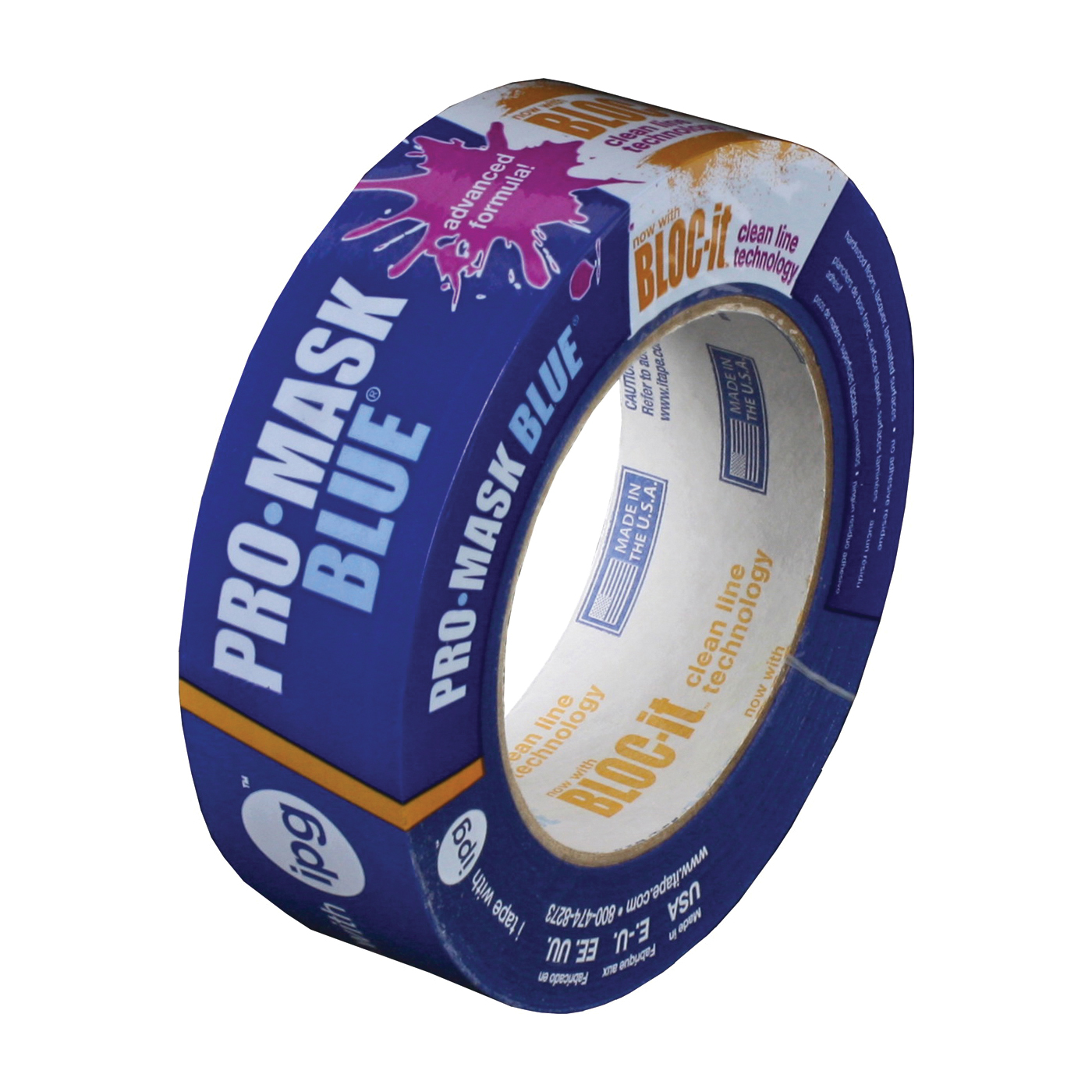 9532-1.5 Specialty Masking Tape, 60 yd L, 1.4 in W, Crepe Paper/Synthetic Rubber Backing, Blue