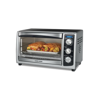 Black+Decker TO1675B Toaster Oven, 1500 W, 6-Slice, Stainless Steel, Black - 3