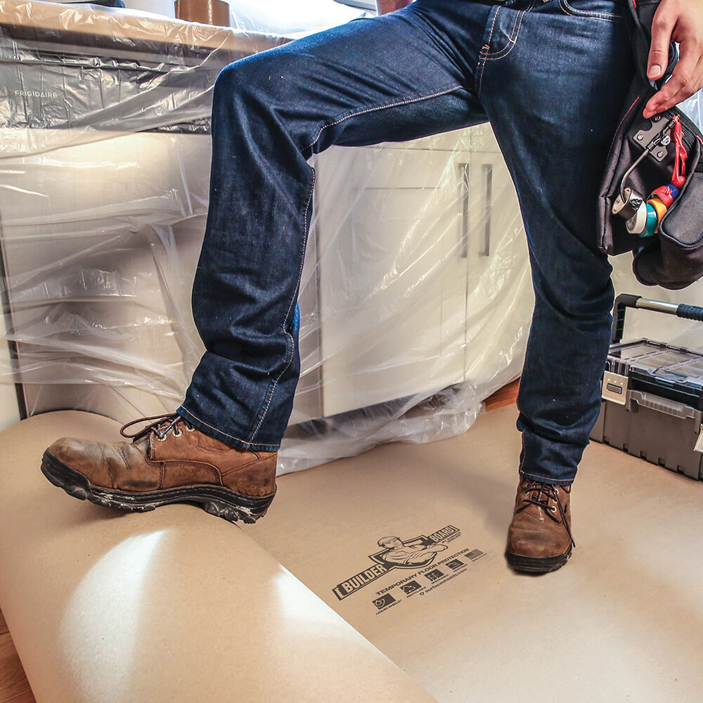 Builder Board BLDLS38100 Temporary Floor Protection Board, 100 ft L, 38 in W, 45 mil Thick, Paper