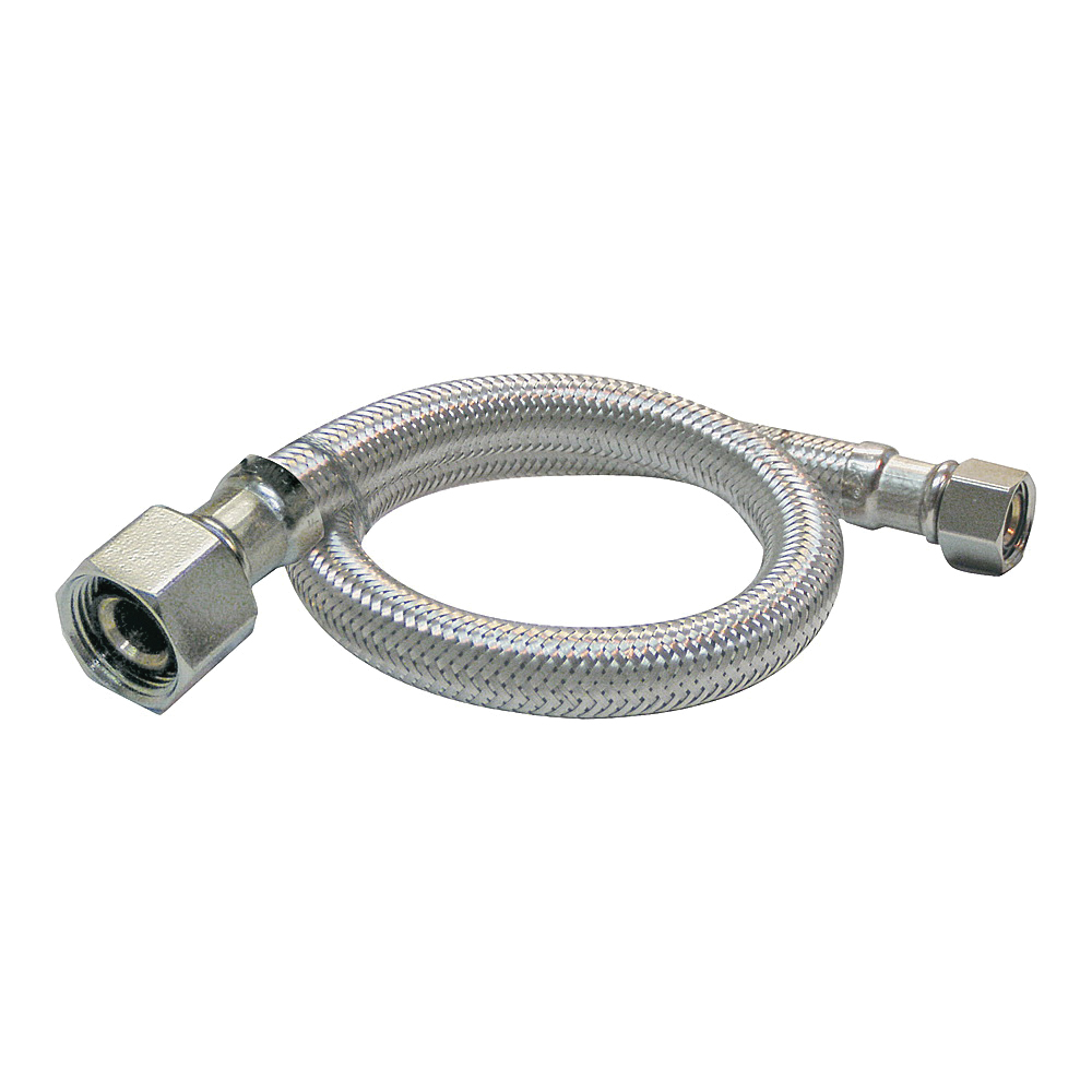 EZ Series PP23839 Sink Supply Tube, 1/2 in Inlet, Compression Inlet, 1/2 in Outlet, FIP Outlet, Stainless Steel Tubing, 30 in L