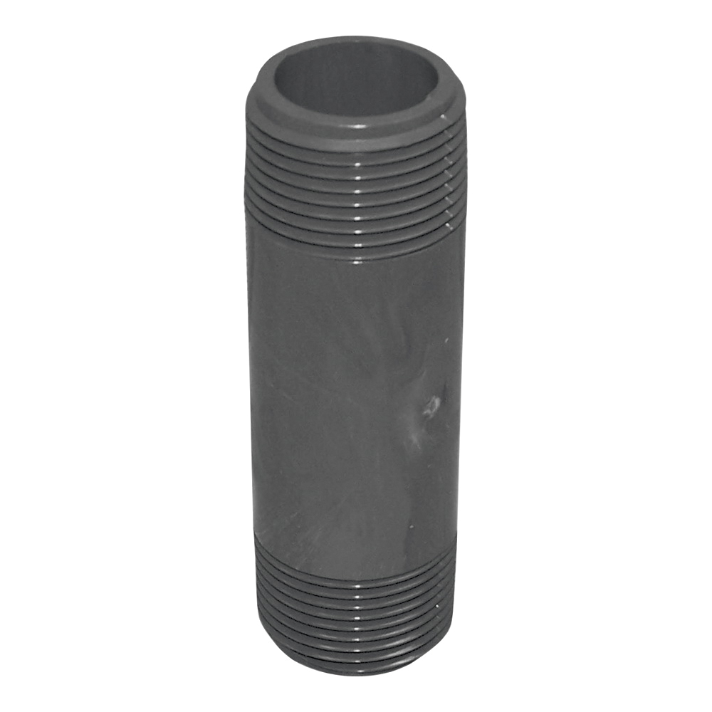300 Series P-12-4 Pipe Nipple, 1/2 in, MIP, PVC, Gray, SCH 80 Schedule, 4 in L
