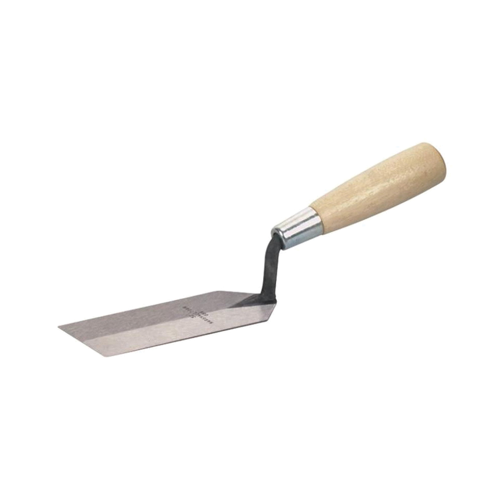 56 Margin Trowel, 6 in L Blade, 2 in W Blade, HCS Blade, Wood Handle