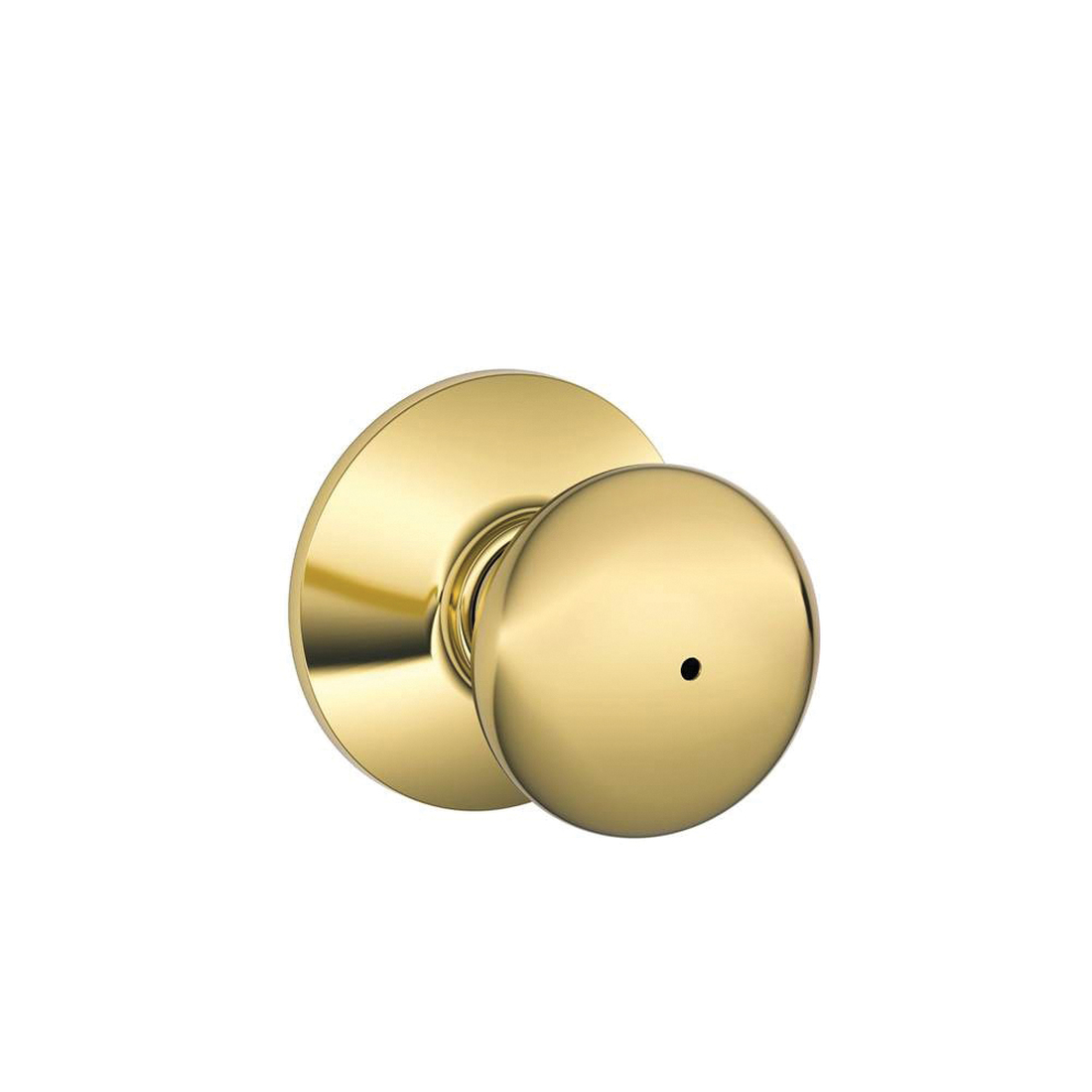 Plymouth Series F40VPLY605 Privacy Lockset, Round Design, Knob Handle, Bright Brass, Metal, Yes