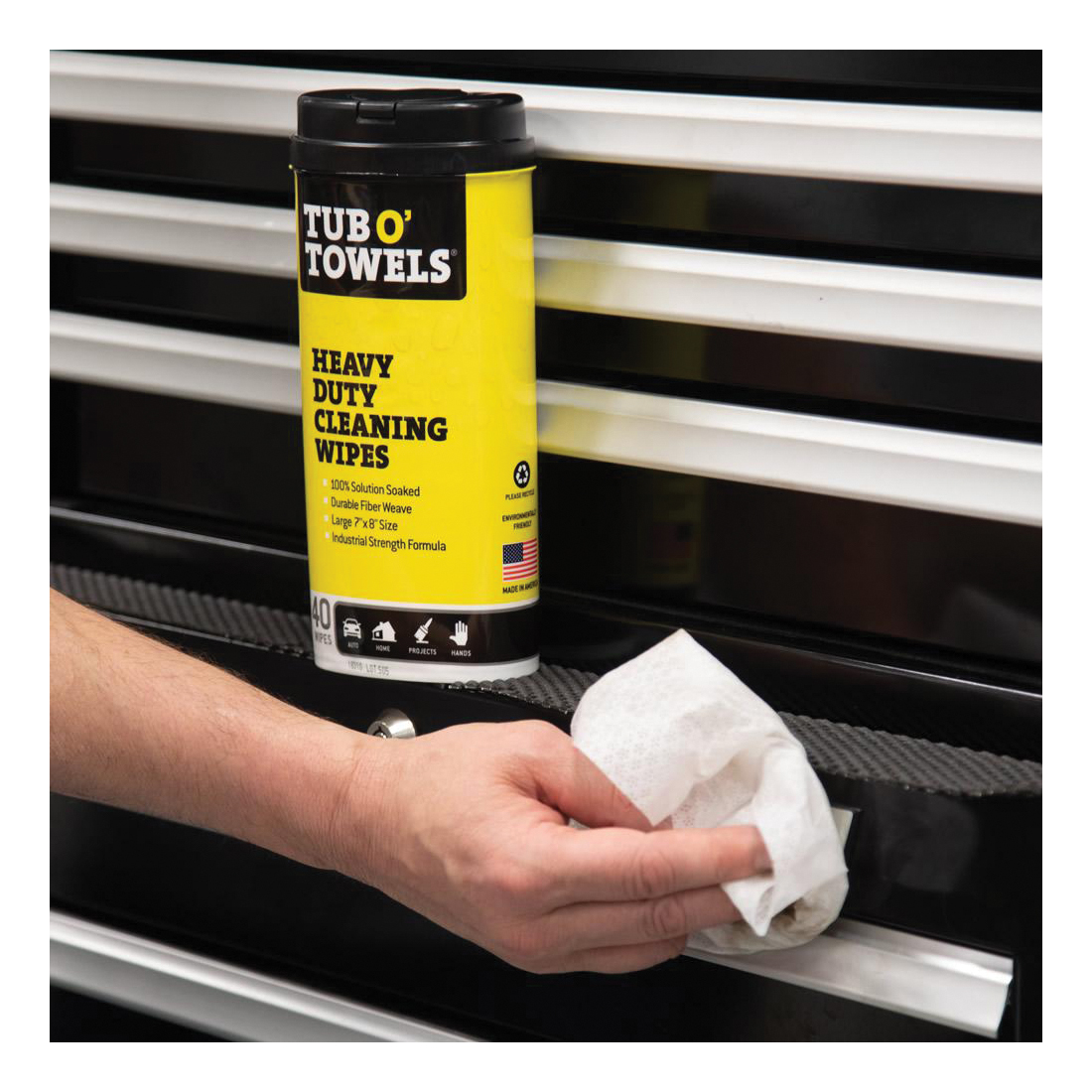  Tub O' Towels - TW40CHR - Heavy Duty Chrome Wipes – Clean,  Shine & Protect, 40 Count Wipes : Automotive