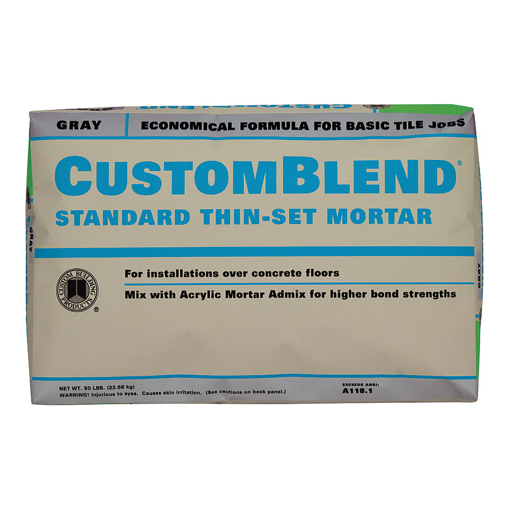 CBTSG50 Economical Non-Modified Thin-Set Mortar, Gray, Powder, 50 lb Bag