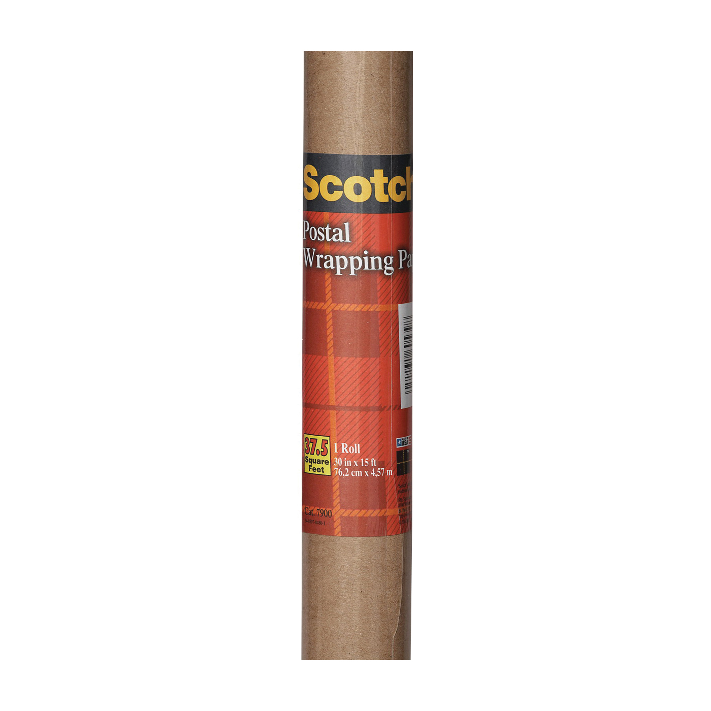 Scotch 7900 Postal Wrapping Paper, 5 yd L, 2-1/2 ft W, No 60 Kraft