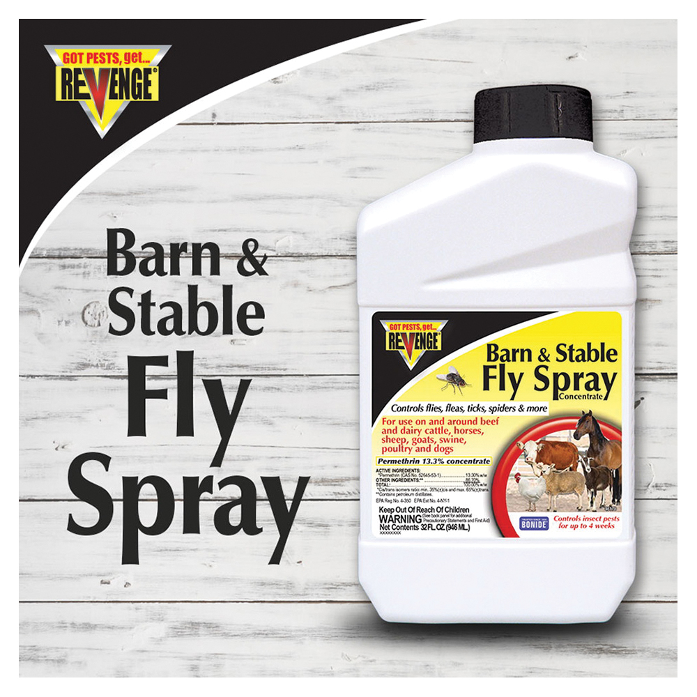 Bonide REVENGE 46178 Barn and Stable Fly Spray, Liquid, Brown/Yellow, Mild Solvent, 12 qt - 4